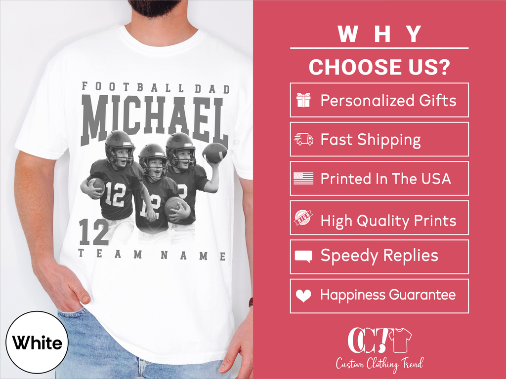Football Dad Custom Photo Shirt