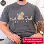 Girl Dad Custom Photo T-Shirt Personalized Est. Date Vintage Tee