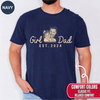 Girl Dad Custom Photo T-Shirt Personalized Est. Date Vintage Tee