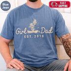 Girl Dad Custom Photo T-Shirt Personalized Est. Date Vintage Tee