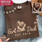 Girl Dad Custom Photo T-Shirt Personalized Est. Date Vintage Tee