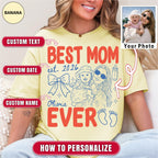 Custom Best Mom Ever Shirt, Retro New Mom Doodle Tee