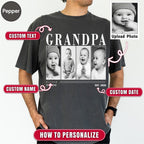 Custom Grandpa Photo Grid Shirt, Modern Editorial Style