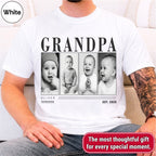 Custom Grandpa Photo Grid Shirt, Modern Editorial Style