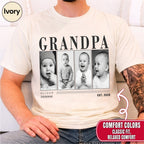 Custom Grandpa Photo Grid Shirt, Modern Editorial Style