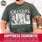 Custom Grandpa Photo Grid Shirt, Modern Editorial Style